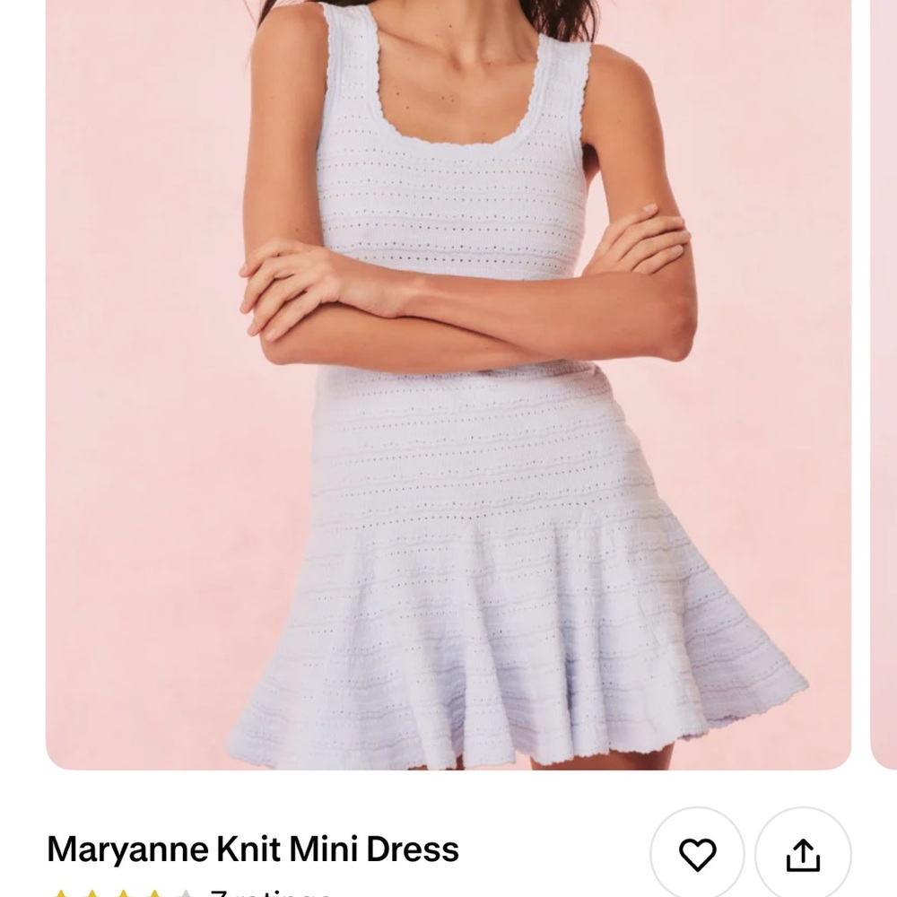 LoveShackFancy Light Blue Mini Dress